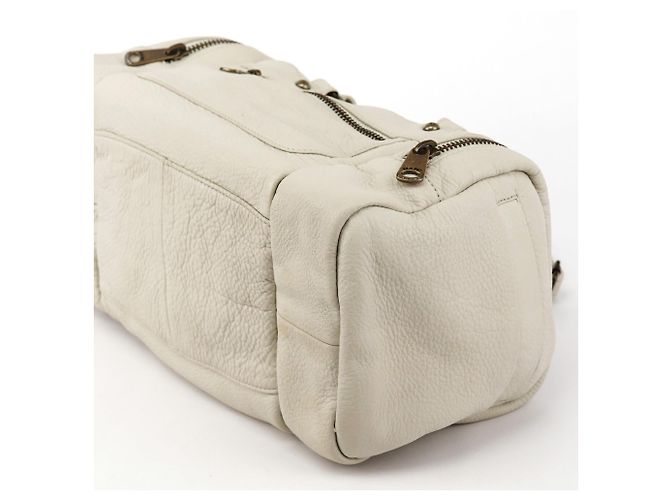 Marc Jacobs Borsa Boston Camera in pelle avorio - vista 9