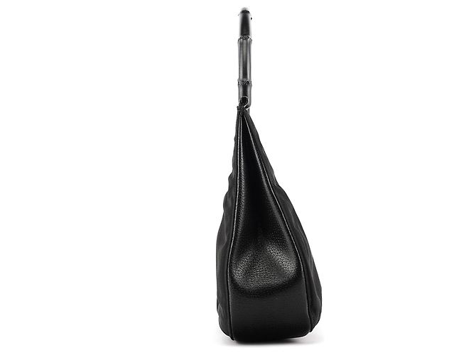 Bamboo Gucci 001 3739 Borsa a tracolla in nylon nero con bambù - vista 2