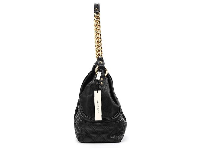 Marc Jacobs Bolsa de Ombro de Couro Acolchoado Preta com Corrente - vista 2