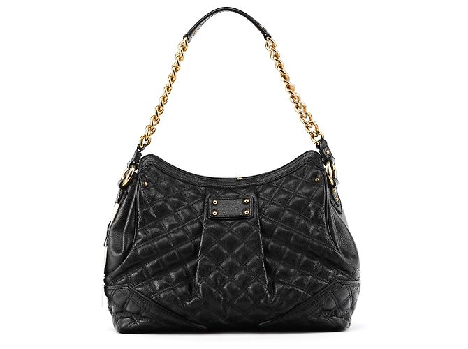 Marc Jacobs Bolsa de Ombro de Couro Acolchoado Preta com Corrente - vista 3
