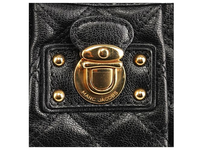 Marc Jacobs Bolsa de Ombro de Couro Acolchoado Preta com Corrente - vista 6