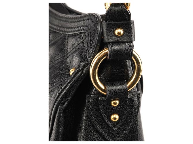 Marc Jacobs Bolsa de Ombro de Couro Acolchoado Preta com Corrente - vista 9