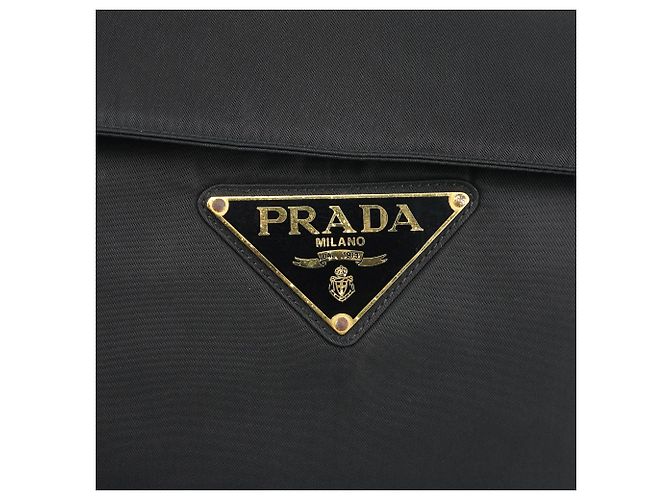 Prada Borsa Tessuto Metal con manico superiore Navy Gold - vista 10