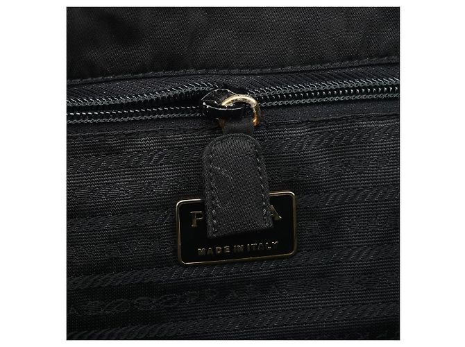 Prada Borsa Tessuto Metal con manico superiore Navy Gold - vista 12