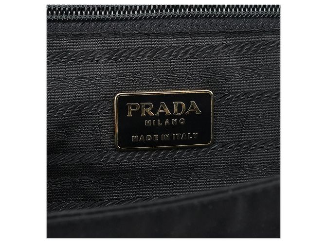 Prada Borsa Tessuto Metal con manico superiore Navy Gold - vista 13