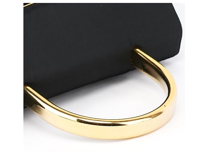 Prada Borsa Tessuto Metal con manico superiore Navy Gold - vista 14