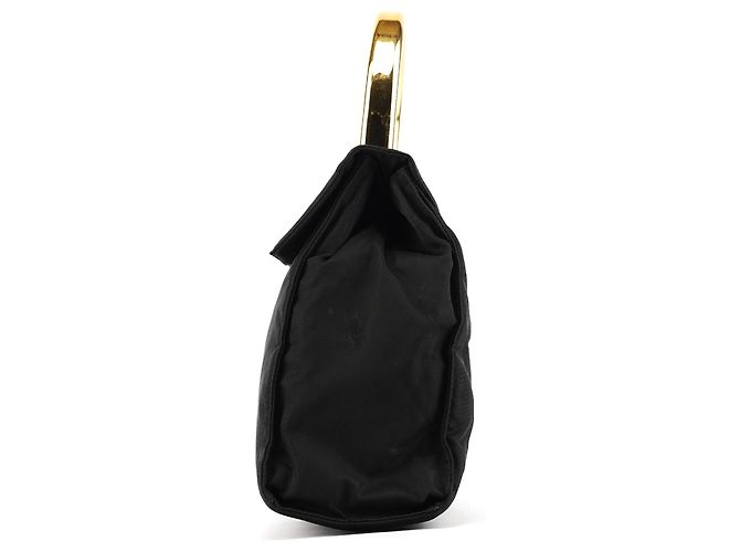 Prada Borsa Tessuto Metal con manico superiore Navy Gold - vista 5