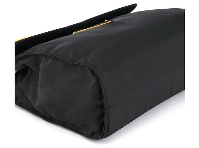Prada Borsa Tessuto Metal con manico superiore Navy Gold - vista 7