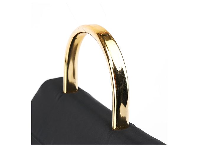 Prada Borsa Tessuto Metal con manico superiore Navy Gold - vista 8
