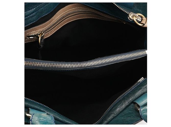 Borsa Chloé Bay in pelle color teal - vista 11