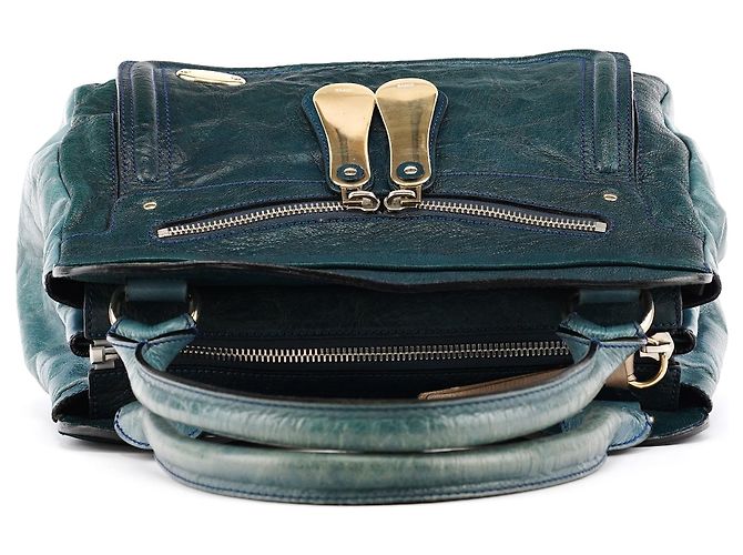 Borsa Chloé Bay in pelle color teal - vista 4