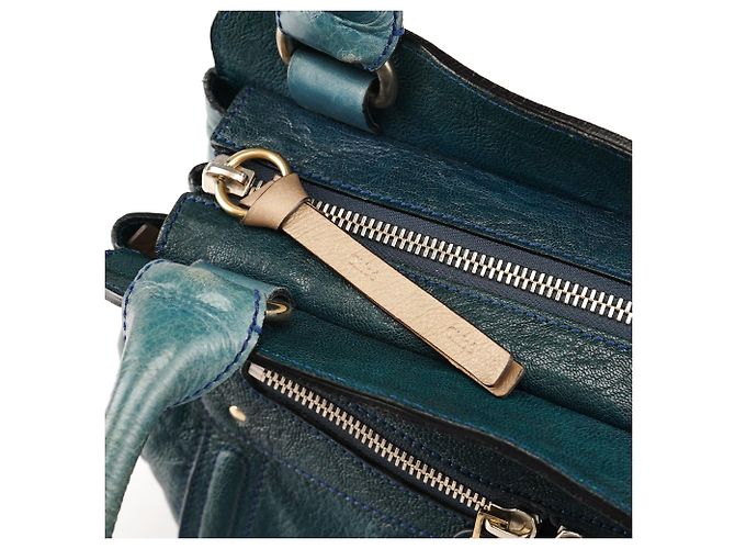 Borsa Chloé Bay in pelle color teal - vista 7