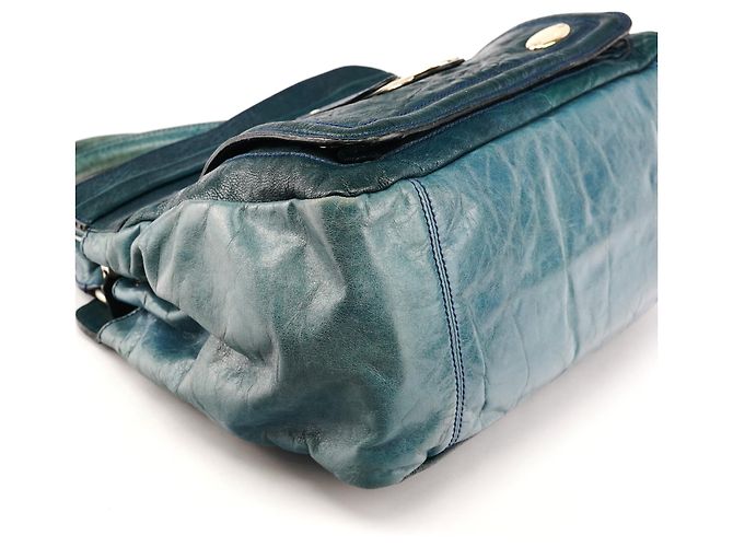 Borsa Chloé Bay in pelle color teal - vista 9