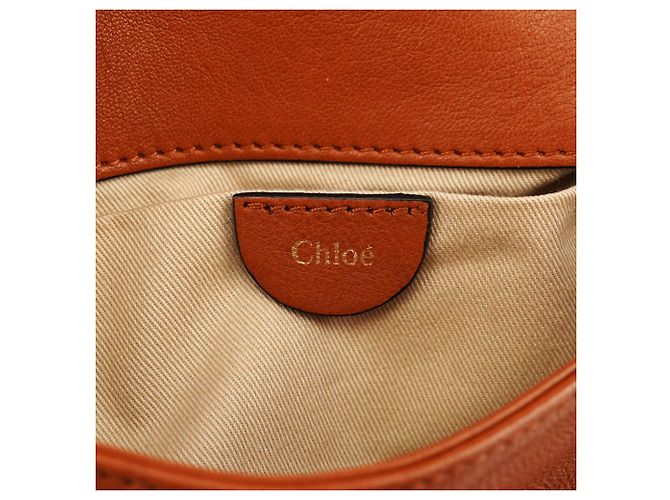 Chloé Mini borsa a tracolla in pelle blu navy e marrone chiaro - vista 10