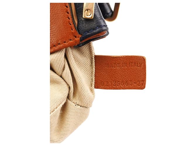 Chloé Mini borsa a tracolla in pelle blu navy e marrone chiaro - vista 11