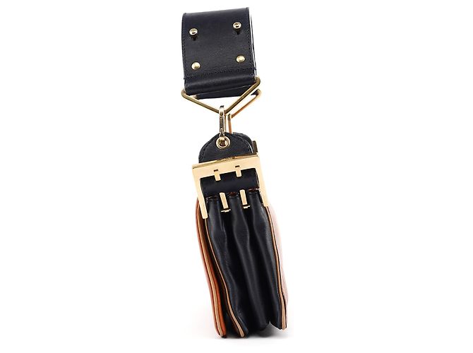Chloé Mini borsa a tracolla in pelle blu navy e marrone chiaro - vista 2