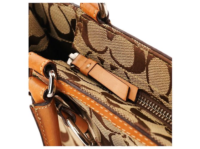Coach Borsa Tote Hamptons Signature 8K06 Beige Tan - vista 12