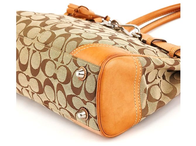 Coach Borsa Tote Hamptons Signature 8K06 Beige Tan - vista 8