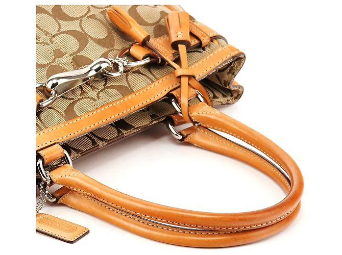 Coach Borsa Tote Hamptons Signature 8K06 Beige Tan - vista 9