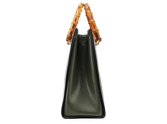 Gucci 002 8260 Borsa Tote Diana Bamboo in pelle verde - vista 2