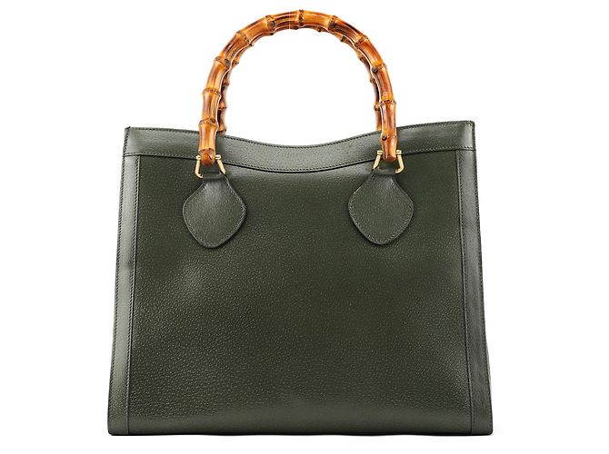 Gucci 002 8260 Borsa Tote Diana Bamboo in pelle verde - vista 3