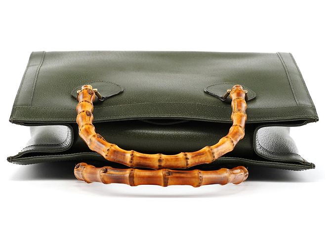 Gucci 002 8260 Borsa Tote Diana Bamboo in pelle verde - vista 4