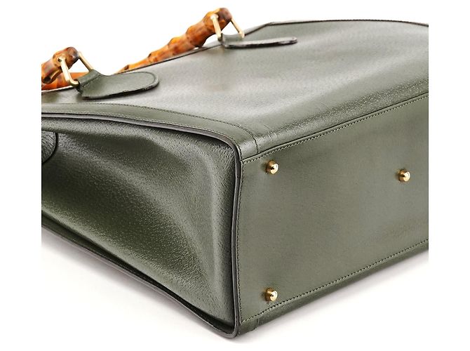 Gucci 002 8260 Borsa Tote Diana Bamboo in pelle verde - vista 7