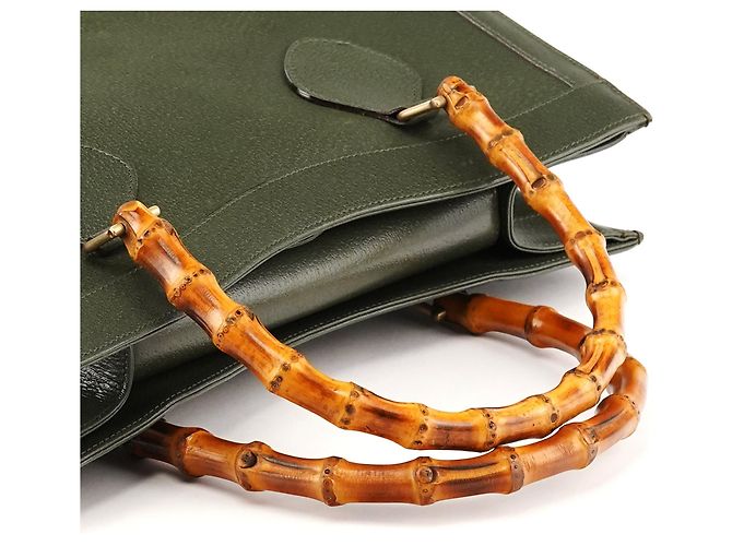 Gucci 002 8260 Borsa Tote Diana Bamboo in pelle verde - vista 9