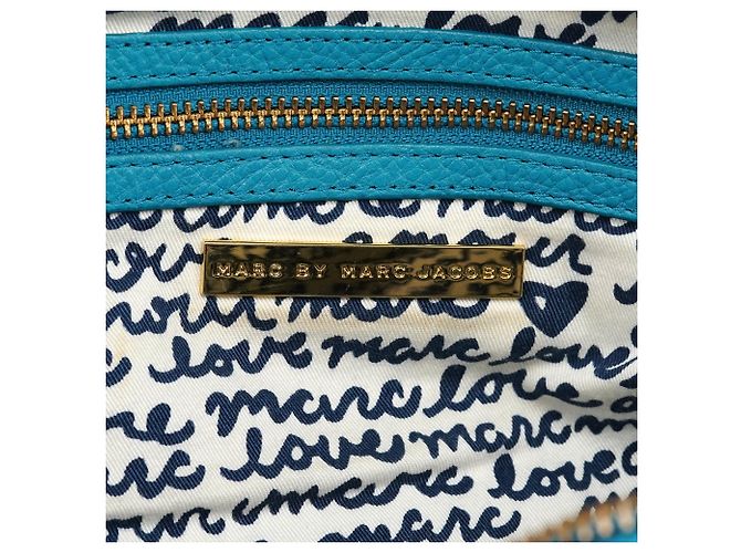 Marc by Marc Jacobs Borsa Boston Blue Leather Classic Q Baby Groovee - vista 12