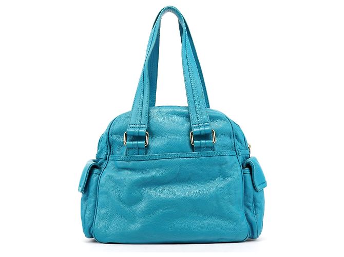 Marc by Marc Jacobs Borsa Boston Blue Leather Classic Q Baby Groovee - vista 3
