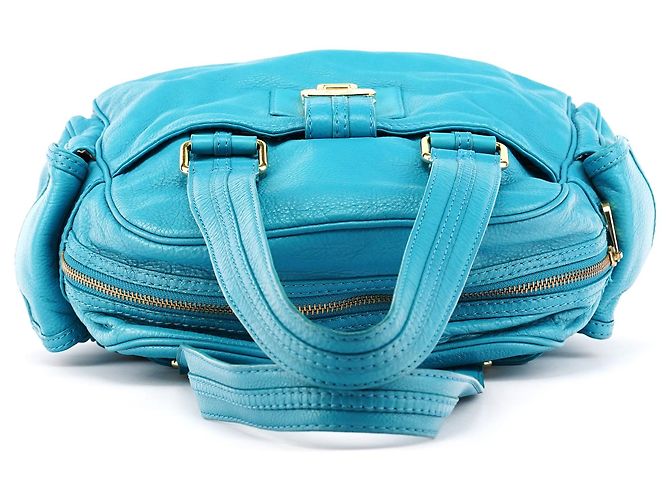 Marc by Marc Jacobs Borsa Boston Blue Leather Classic Q Baby Groovee - vista 4