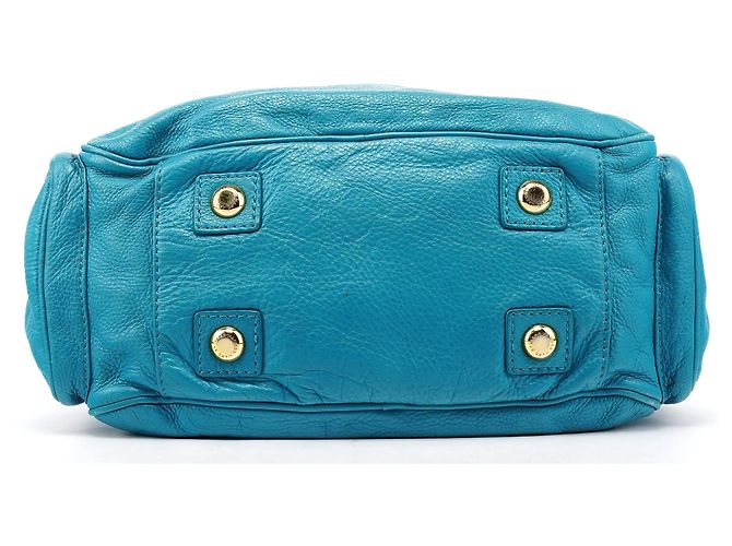 Marc by Marc Jacobs Borsa Boston Blue Leather Classic Q Baby Groovee - vista 5