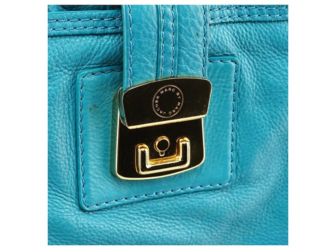 Marc by Marc Jacobs Borsa Boston Blue Leather Classic Q Baby Groovee - vista 6