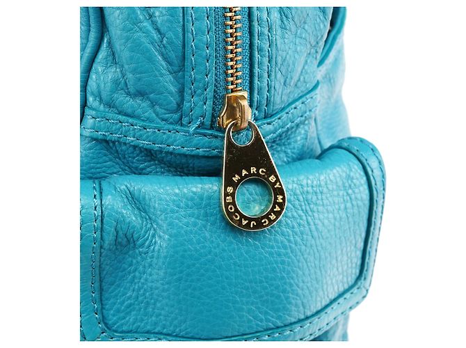 Marc by Marc Jacobs Borsa Boston Blue Leather Classic Q Baby Groovee - vista 7