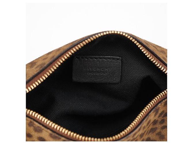 Givenchy Borsa a pochette Pandora in camoscio leopardato - vista 11