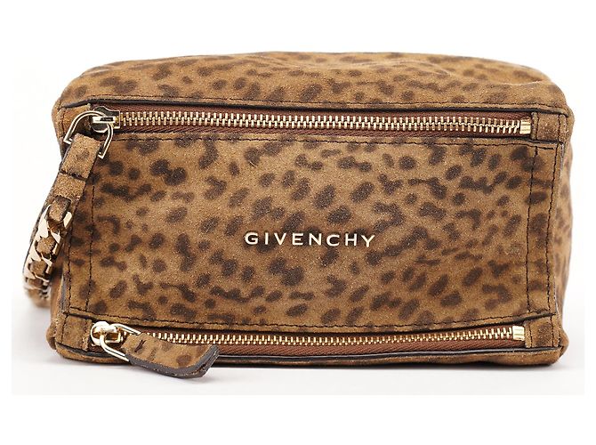 Givenchy Borsa a pochette Pandora in camoscio leopardato - vista 4