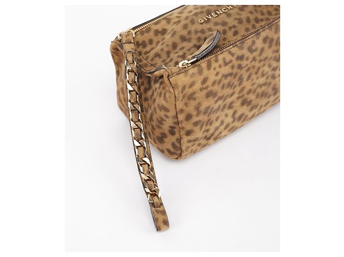 Givenchy Borsa a pochette Pandora in camoscio leopardato - vista 7