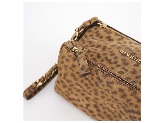 Givenchy Borsa a pochette Pandora in camoscio leopardato - vista 8