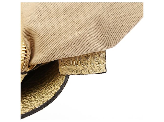 Héloïse Chloé Borsa a tracolla Heloise in pelle metallizzata oro - vista 12