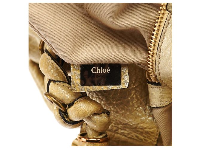 Héloïse Chloé Borsa a tracolla Heloise in pelle metallizzata oro - vista 13