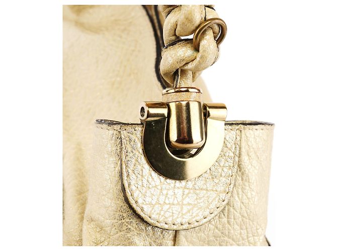 Héloïse Chloé Borsa a tracolla Heloise in pelle metallizzata oro - vista 5