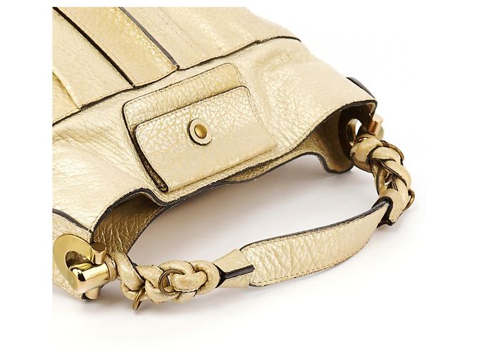 Héloïse Chloé Borsa a tracolla Heloise in pelle metallizzata oro - vista 8