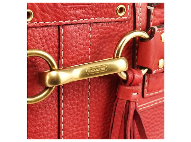 Coach 10530 Borsa Tote Hamptons in Pelle Martellata Rosa - vista 5
