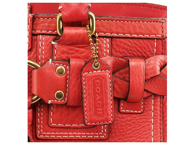 Coach 10530 Borsa Tote Hamptons in Pelle Martellata Rosa - vista 6