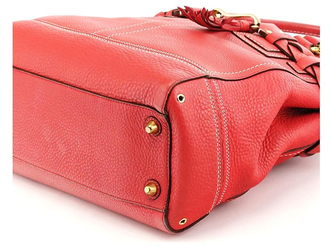 Coach 10530 Borsa Tote Hamptons in Pelle Martellata Rosa - vista 8