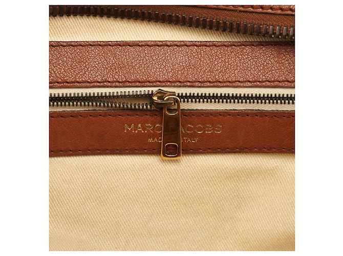 Marc Jacobs Borsa bowling in pelle trapuntata marrone chiaro - vista 15