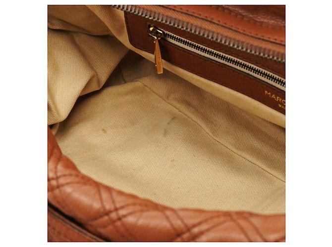 Marc Jacobs Borsa bowling in pelle trapuntata marrone chiaro - vista 16