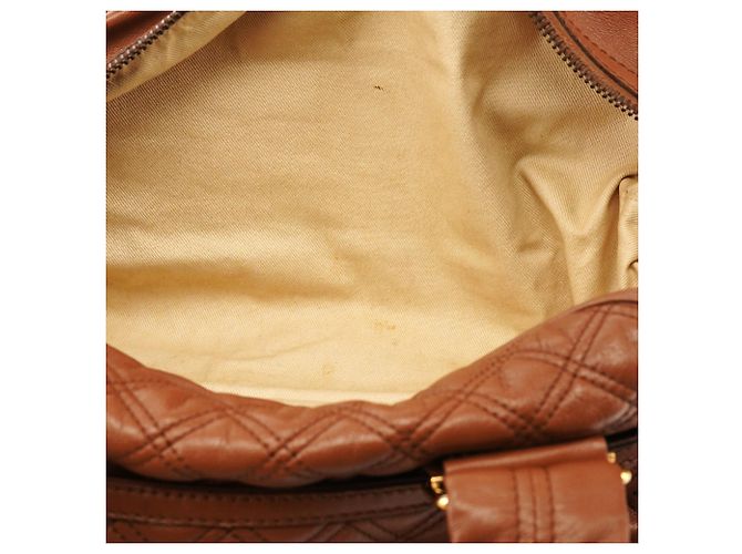 Marc Jacobs Borsa bowling in pelle trapuntata marrone chiaro - vista 18