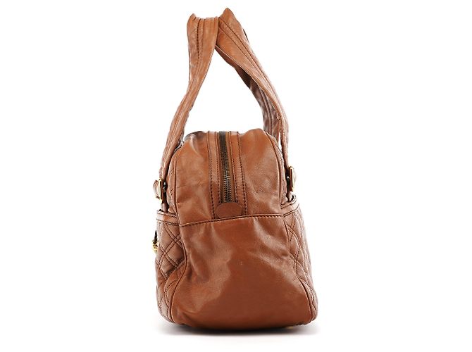 Marc Jacobs Borsa bowling in pelle trapuntata marrone chiaro - vista 2
