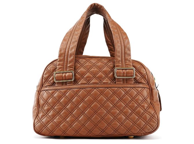 Marc Jacobs Borsa bowling in pelle trapuntata marrone chiaro - vista 3